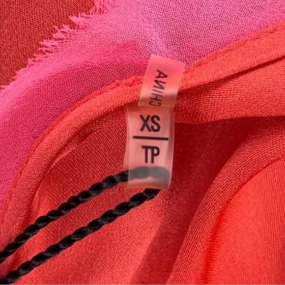 NEW XS Elite Tahari Silk Blouse Orange Pink Colors Lightweight - Picture 12 of 16